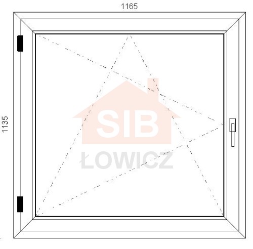 Okno PVC 1165 x 1135 Lewe SIB Łowicz