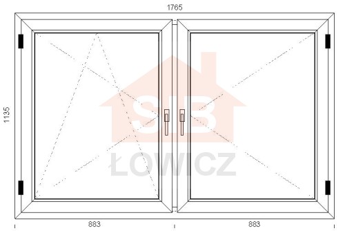 Okno PVC 1765 x 1135 Symetryczne Lewe