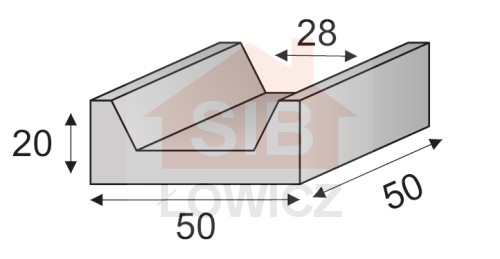 Koryto ściekowe melioracyjne typ 50x50x20 SIB Łowicz