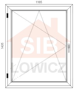 38. Okno VEKA (O33) 1165 x 1435