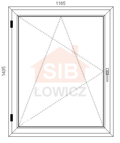 Okna PVC 1165 x 1435 Lewe SIB Łowicz