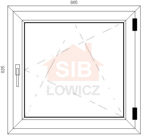Okno PVC 865 x 835 Prawe SIB Łowicz
