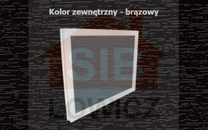 Okno inwentarskie brązowe/białe STAŁE 110x50 [cm]