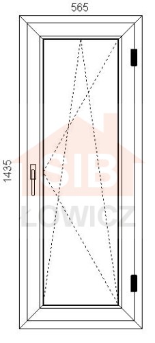 Okno PVC 565 x 1435 Prawe SIB Łowicz