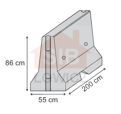 Zapora betonowa dzieląca