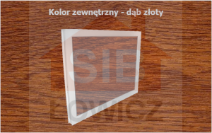 Okno inwentarskie złoty dąb/białe STAŁE 110x40 [cm]