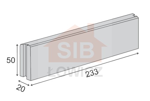 Podwalina ogrodzeniowa 233x20x50 SIB Łowicz