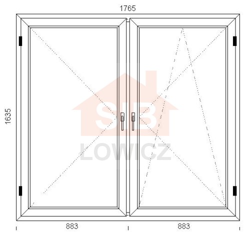 Okno PVC 1765 x 1635 Symetryczne Prawe
