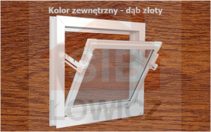 Okno inwentarskie złoty dąb/białe UCHYLNE 100x80 [cm]