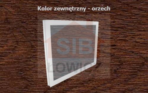 Typ: Okno inwentarskie PCV - NIEOTWIERANE | 
Kolor: orzech/biały | 
Szyba zespolona o grubości 14mm | 
Wymiary: 
szerokość: 60cm, 
wysokość: 50cm