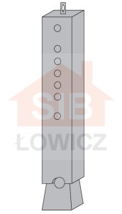 Słupek z blachą 120x120x1200