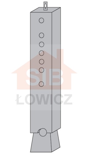 Słupek z blachą 120x120x1200