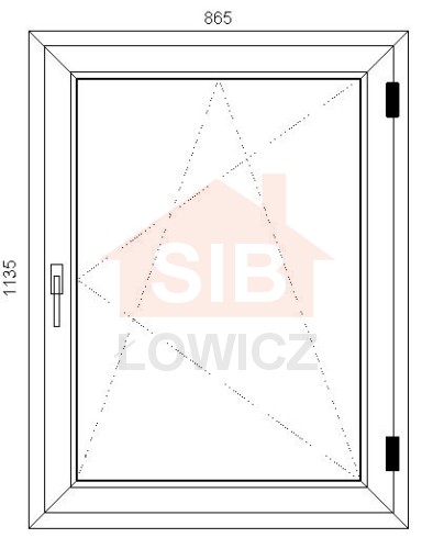 Okno PVC 865 x 1135 Prawe SIB Łowicz