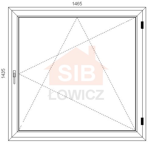 Okna PVC 1465 x 1435 Prawe SIB Łowicz