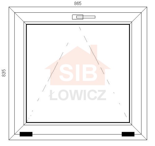 Okno PVC 865 x 835 SIB Łowicz