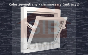 Okno inwentarskie antracyt/białe UCHYLNE 120x70 [cm]