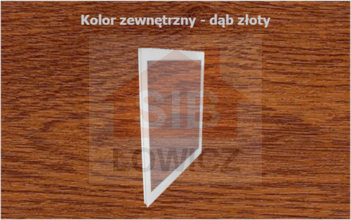 Typ: Okno inwentarskie PCV - NIEOTWIERANE | 
Kolor: złoty dąb/biały | 
Szyba zespolona o grubości 14mm | 
Wymiary: 
szerokość: 60cm, 
wysokość: 90cm