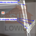Okno inwentarskie SIB Łowicz. Możliwość uchylenia okna w trzech pozycjach (3 stopnie uchyłu). Narożniki jak i inne elementy okuć mocowane są wkrętami nierdzewnymi.