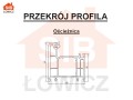 Przekrój profila ościeżnicy.