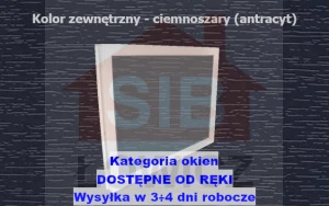 Okno inwentarskie antracyt/białe STAŁE 90x50 [cm] DOSTĘPNE OD RĘKI