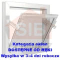 Typ: Okno inwentarskie PCV - UCHYLNE | DOSTĘPNE OD RĘKI | Kolor: biały | Szyba zespolona o grubości 14mm | Wymiary: szerokość: 120cm, wysokość: 90cm