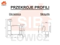Przekroje profili - ościeżnicy i skrzydła.