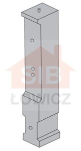 Słupek ze śrubą 120x150x1000