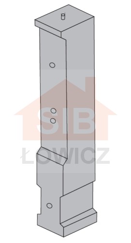 Słupek ze śrubą 120x150x1000