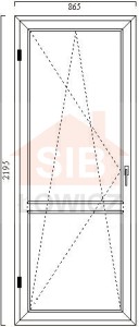 82. Okno Balkonowe VEKA (OB5p) 865 x 2195