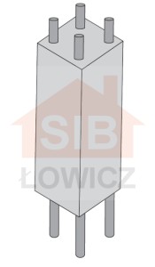 Słupek ze śrubą 200x220x600