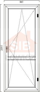 80. Okno Balkonowe VEKA (OB4p) 865 x 2095
