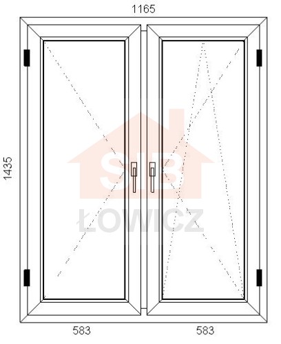 Okno PVC 1165 x 1435 Symetryczne Prawe SIB Łowicz