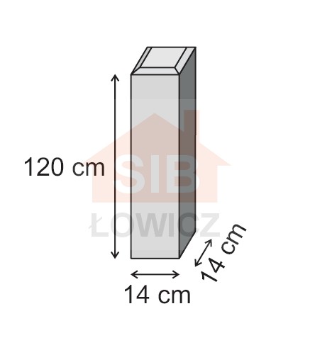 Słupek do tabliczek informacyjnych 14x14x120 SIB Łowicz