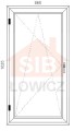 Okno PVC 865 x 1635 Lewe SIB Łowicz