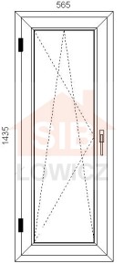 34. Okno VEKA (O27) 565 x 1435