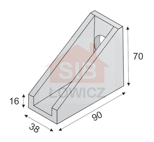 Prefabrykat wylotu rur 90x38x70/16