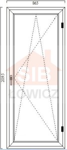 79. Okno Balkonowe VEKA (OB4) 865 x 2095