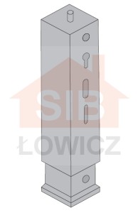 Słupek ze śrubą 140x140x1200