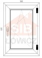 Okno PVC 565 x 835 Prawe
