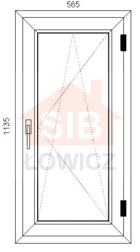 Okno PVC 565 x 1135 Prawe SIB Łowicz