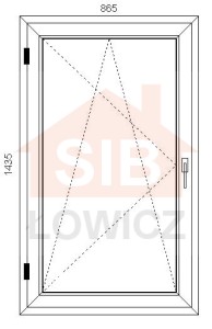 36. Okno VEKA (O31) 865 x 1435