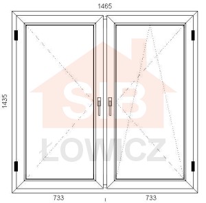 45. Okno VEKA (O34S) 1465 x 1435