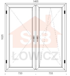 65. Okno VEKA (O50S) 1465 x 1635