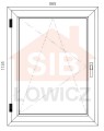Okno PVC 865 x 1135 Lewe SIB Łowicz