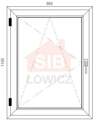 Okno PVC 865 x 1135 Lewe SIB Łowicz