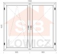 Okno PVC 1765 x 1635 Symetryczne Lewe