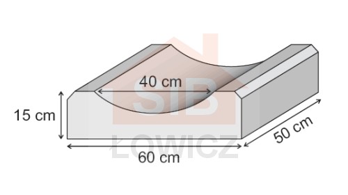 Płyta ściekowa typ korytkowy 50x60x15 SIB Łowicz