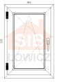 Okno PVC 565 x 835 Lewe