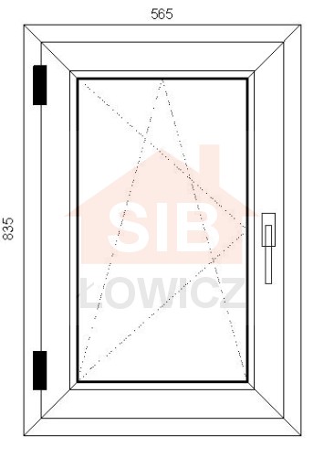 Okno PVC 565 x 835 Lewe