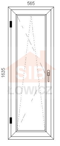 Okno PVC 565 x 1635 Lewe SIB Łowicz
